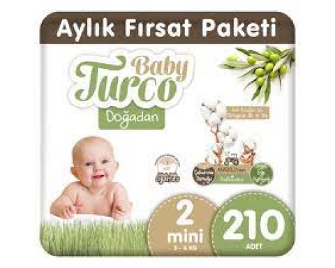 Baby Turco Doğadan 2 Numara Mini 210 Adet