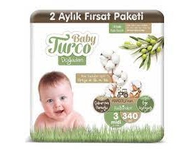 Baby Turco Doğadan 3 Numara Midi 340 Adet