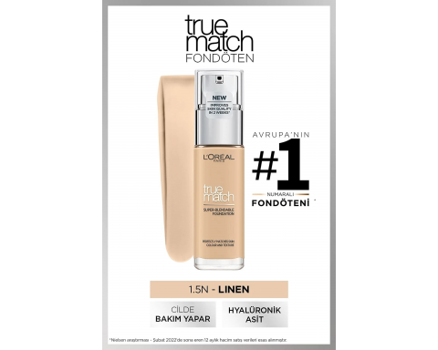 Loreal Paris True Match Fondoten No 1 5 N 